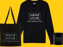 Lot Arkham Asylum : T-Shirt manches longues + Tasse + Tote Bag