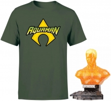 T-Shirt Aquaman + Puzzle 3D Cristal Aquaman (15cm)