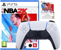 Manette DualSense pour PS5 (Blanche) + NBA 2K22 + DLC