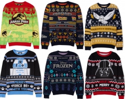 Sélection de pull de noël tricotés : Retour vers le futur, Star Wars, Jurassic Park...