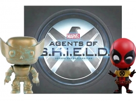 Livre Marvel Agents du SHIELD + 1 Funko POP + 1 Figurine Hot Toys Cosbaby