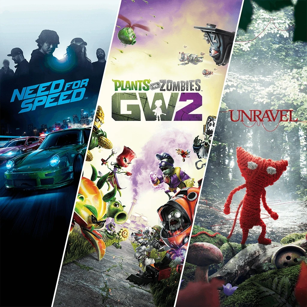 Pack Famille EA : Need for Speed + Plants vs. Zombies Garden Warfare 2 + Unravel