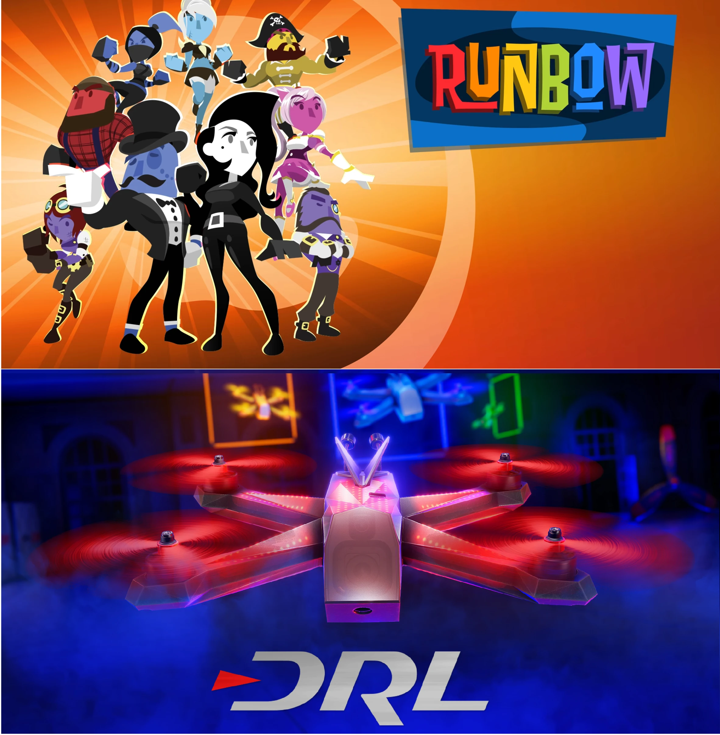 Runbow + Drone Racing League Simulator