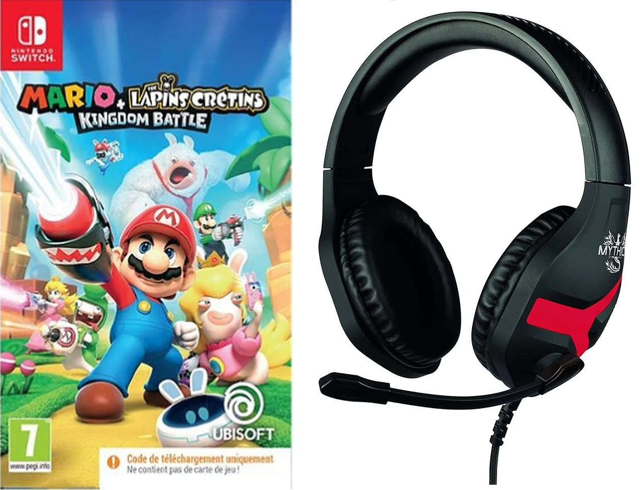 Micro-Casque Konix - Nemesis + Mario + The Lapin Crétins Kingdom Battle (Code)