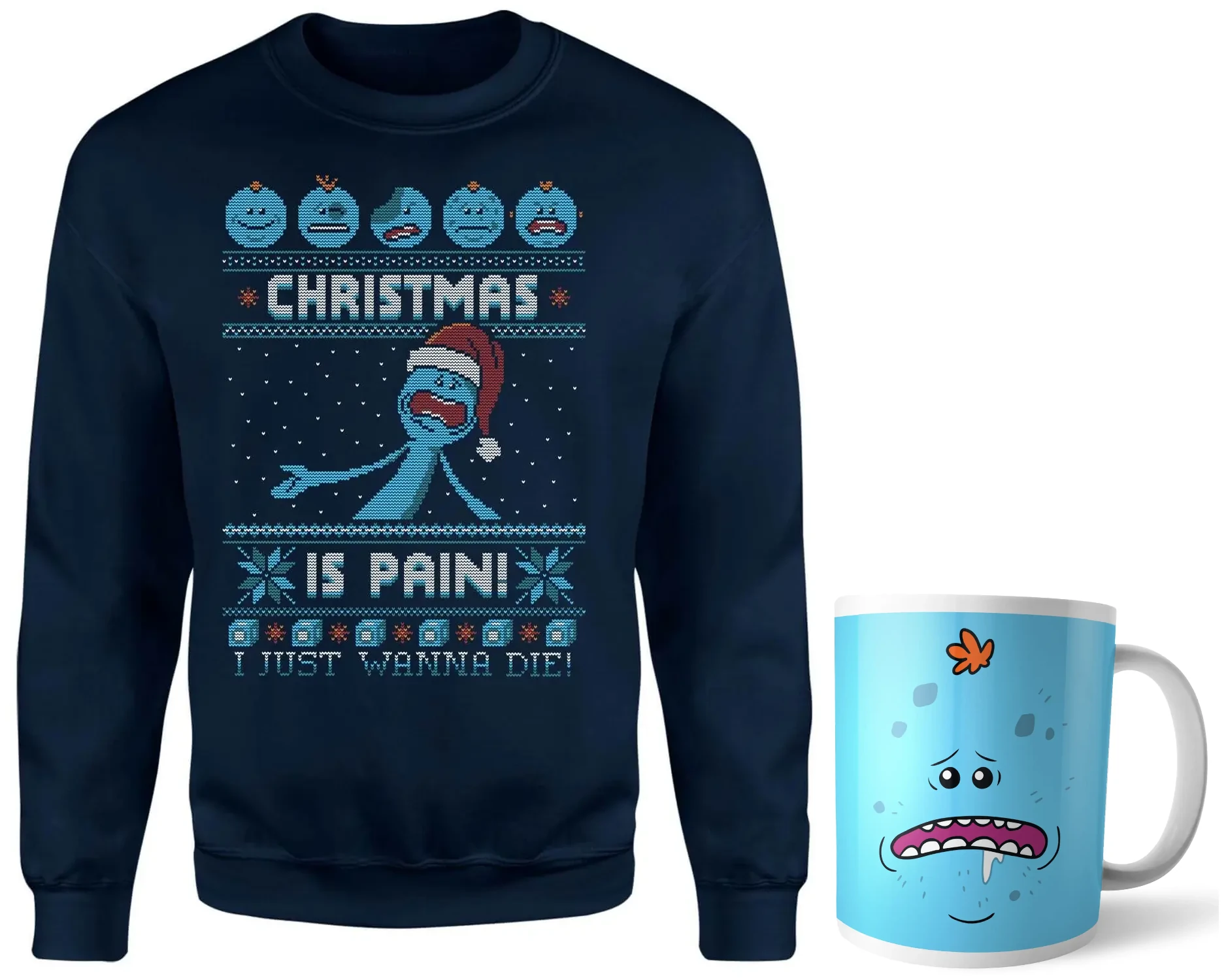 Pull de Noël Rick et Morty + Mug