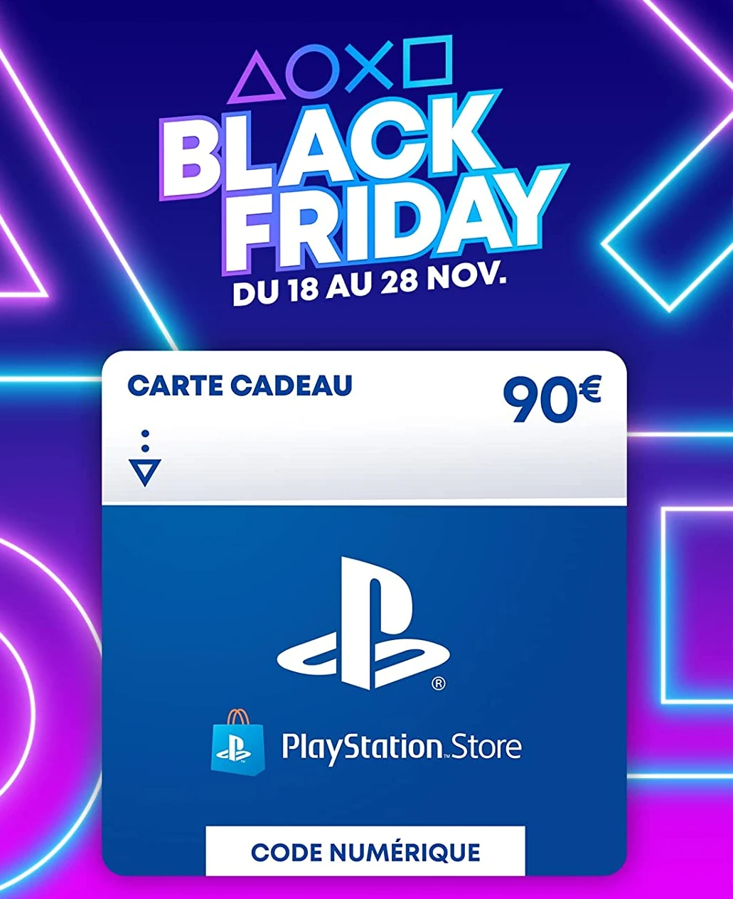 Carte Cadeau PlayStation Store 90€ (Code)
