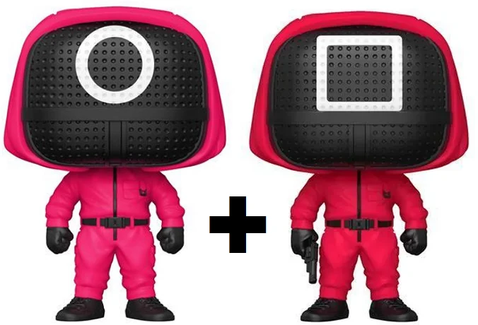 Figurines POP Squid Game Red Soldier Mask & Masked Manager + 4 Mois de Deezer Premium