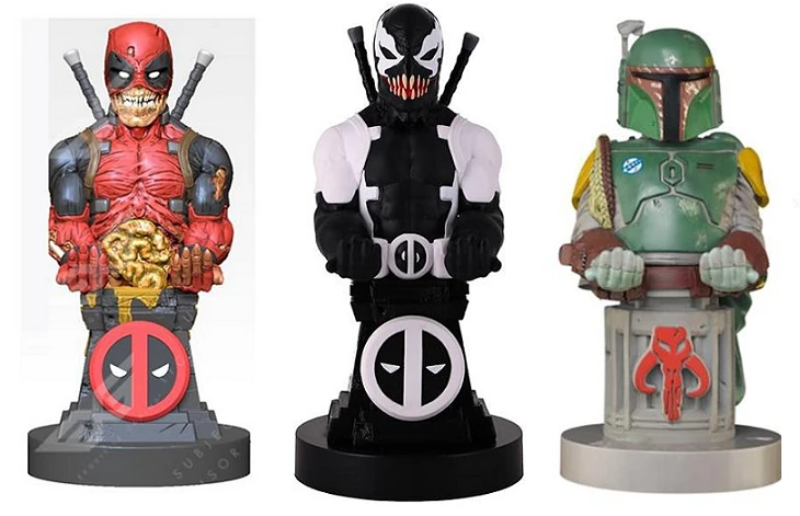 Figurine Cable Guy - Support & Chargeur pour Manette et Smartphone - Boba Fett / Deadpool Zombie / Deadpool Venom