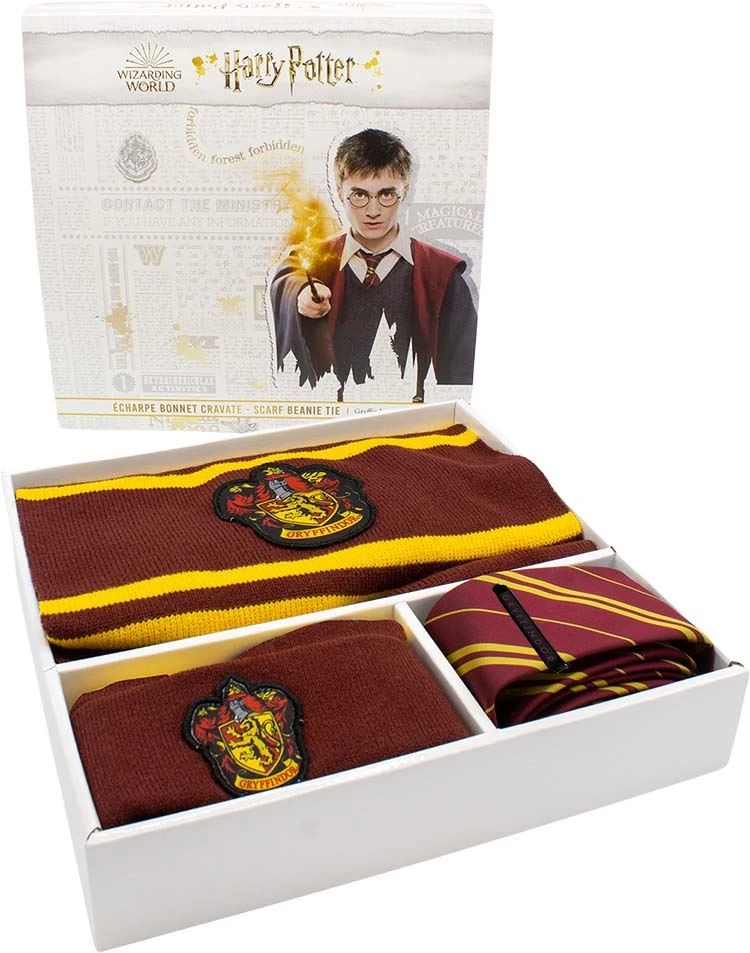 Coffret Harry Potter Hiver Gryffondor : Bonnet + Echarpe + Cravate + Pince à Cravate