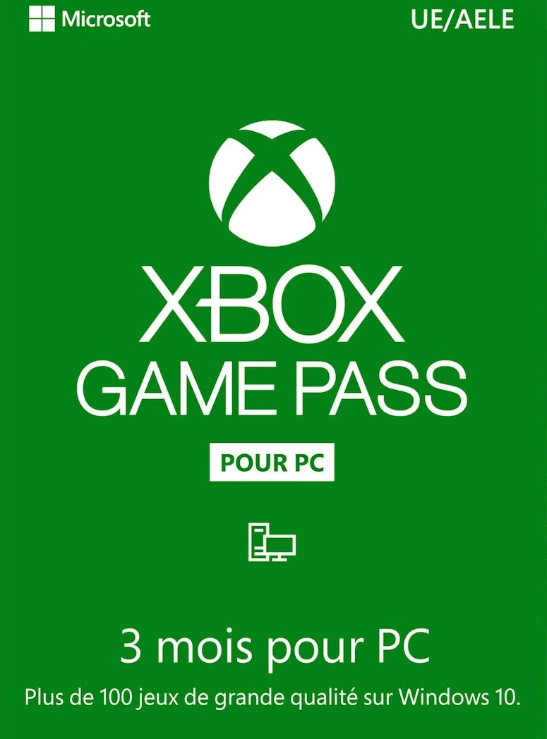 Abonnement Xbox Game Pass PC de 3 Mois + 15€ Offerts