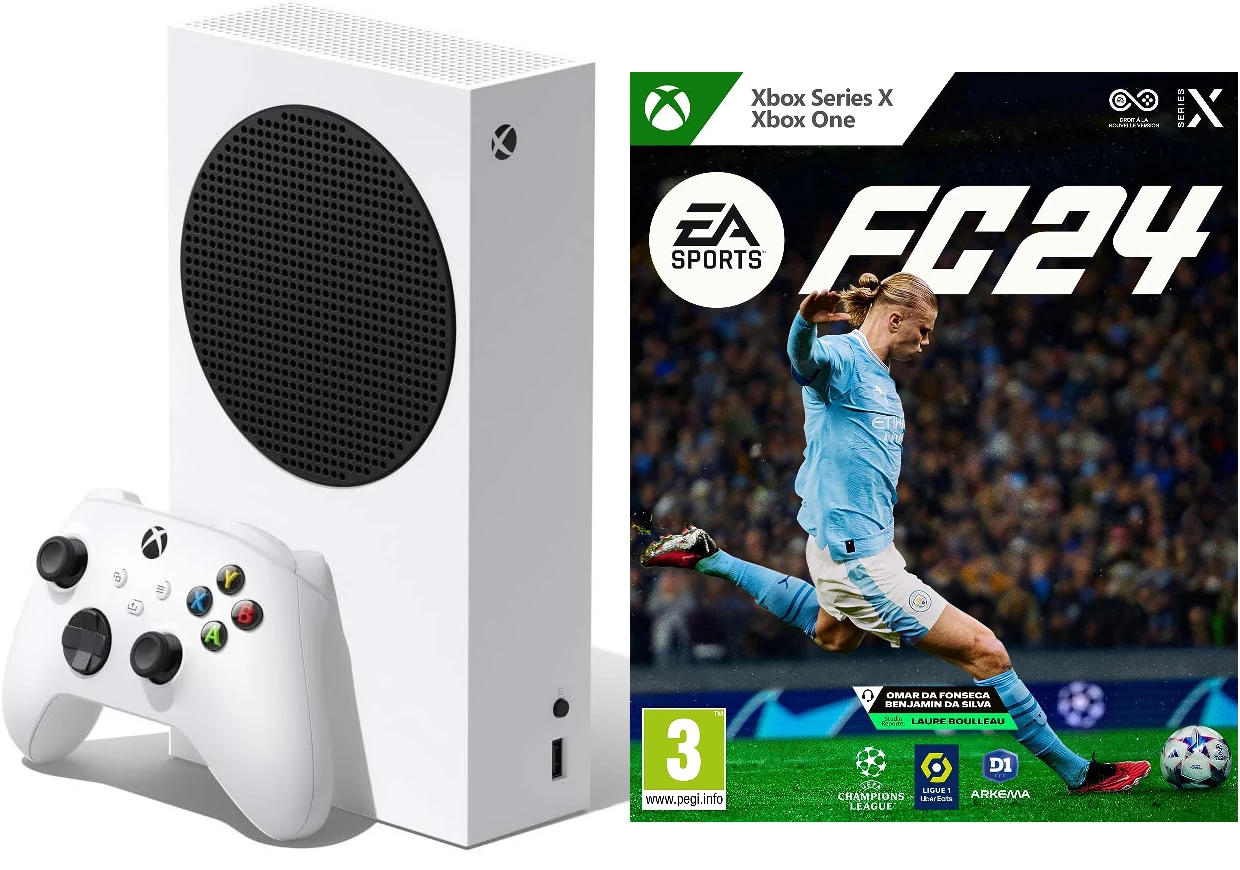 Console Xbox Series S - SSD 512Go + EA Sports FC 24 (Démat) + 15€ Offerts