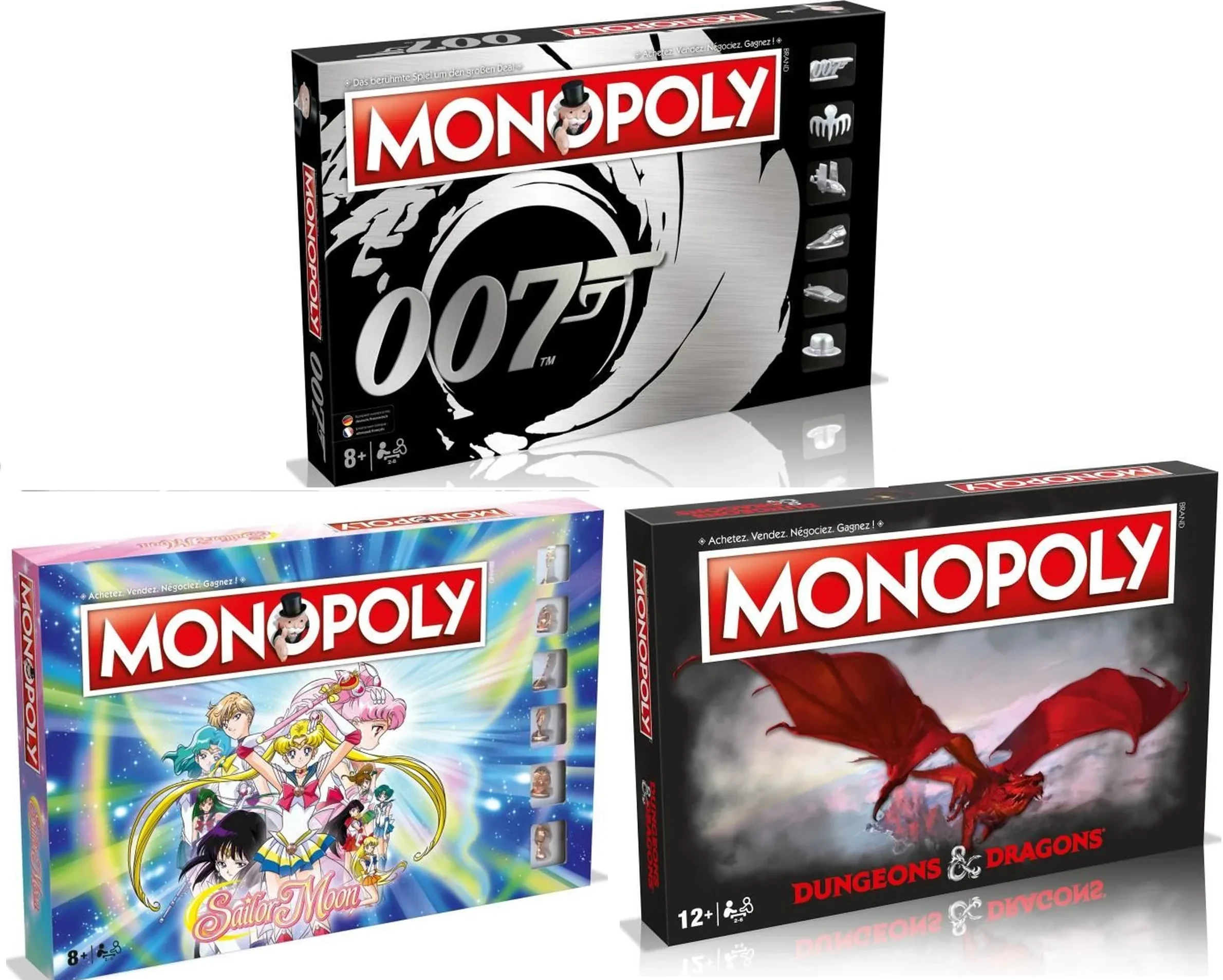 Monopoly - James Bond / Saylor Moon / Dungeon & Dragons