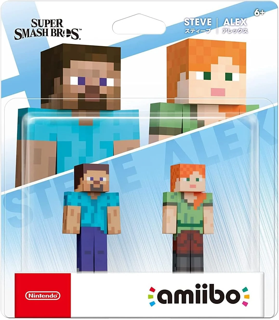 Pack 2 Figurines - Super Smash Bros -  Amiibo Steve & Alex